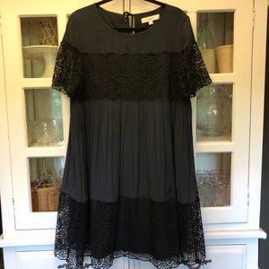 LOFT Navy dress with lace detail